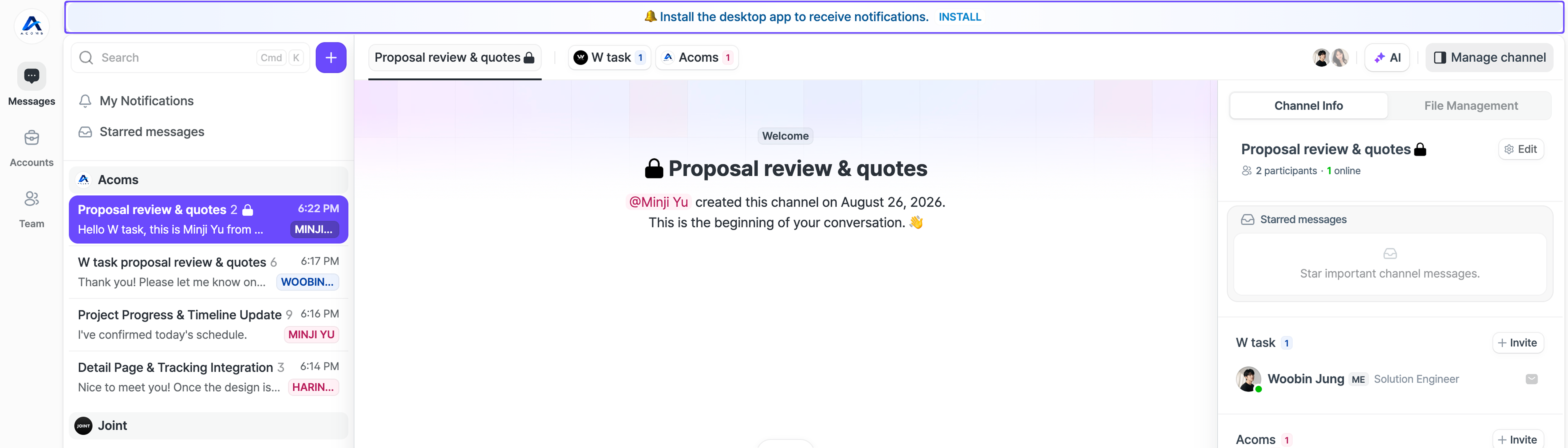 The Install app button next to the address bar.