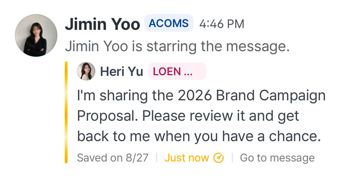 A notification that a message was starred.