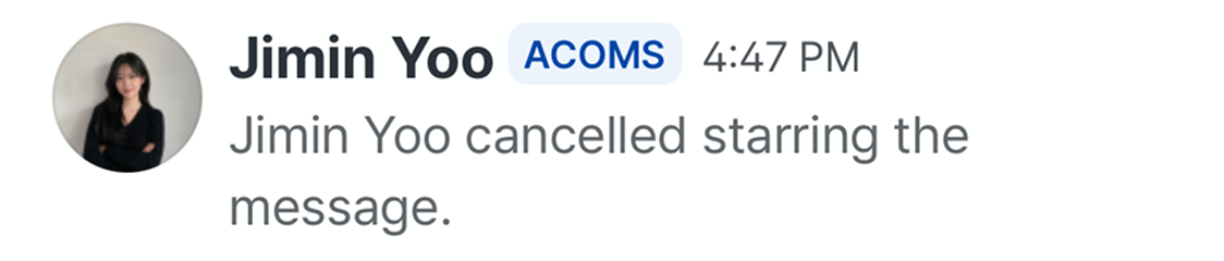 A notification that a starred message was cancelled.