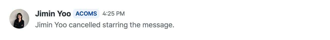 A notification that a starred message was cancelled.
