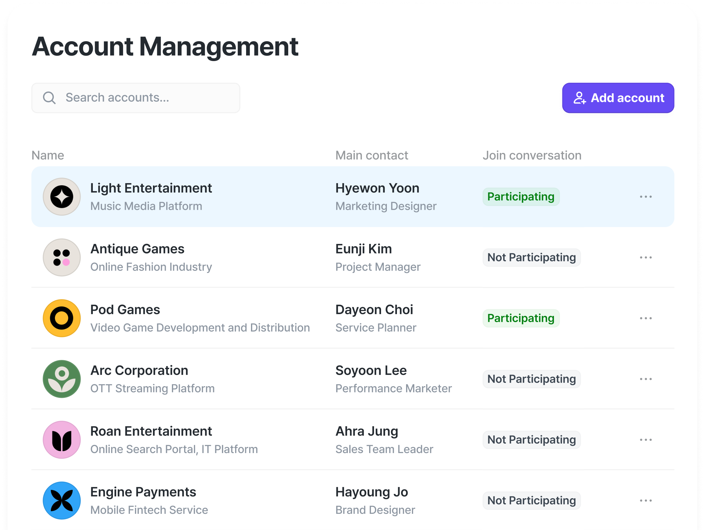 Account Management preview